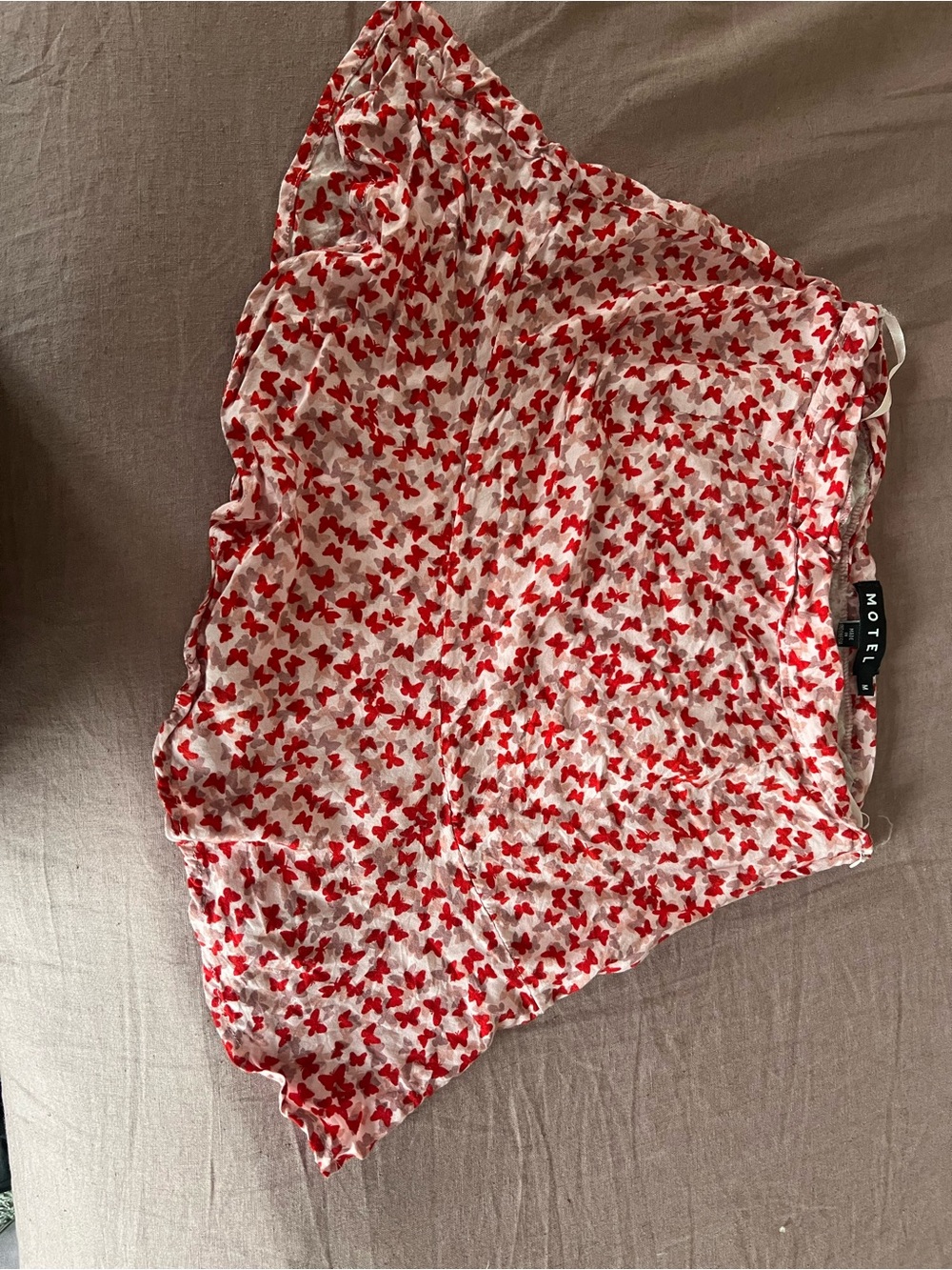 Motel Rocks Red Butterfly Print Women's Skirt
